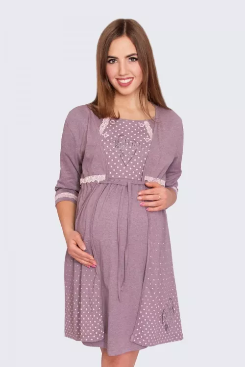 Пеньюар-двойка Киндер какао меланж последний размер