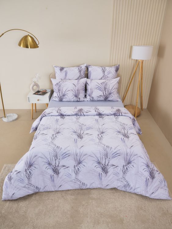 Постельное белье зима-лето из поплина с простыней на резинке - Ночная тишина