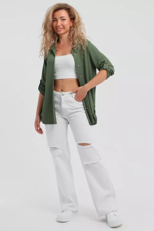 Рубашка 36963 хаки последний размер