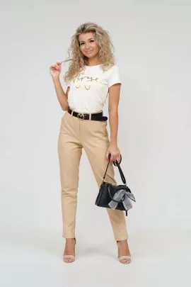 Брюки джинсы 2644 Д бежевый последний размер