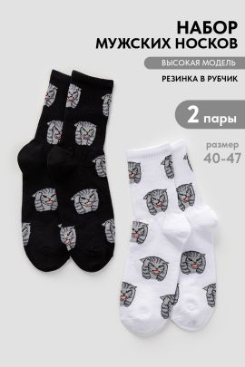 Носки мужские Драматик кот (набор 2 пары)