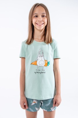 Пижама для девочки Кролик-морковка арт. ПД-009-055