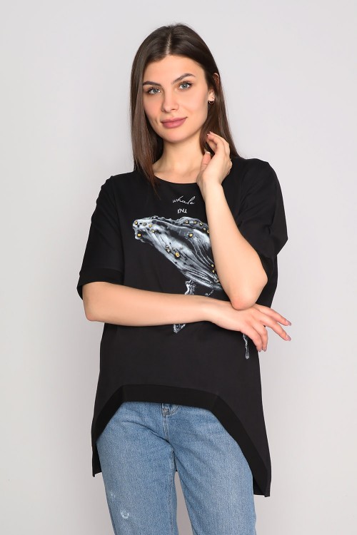 Футболка "Кит", черный