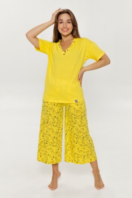 Мурка пижама женская (желтый)