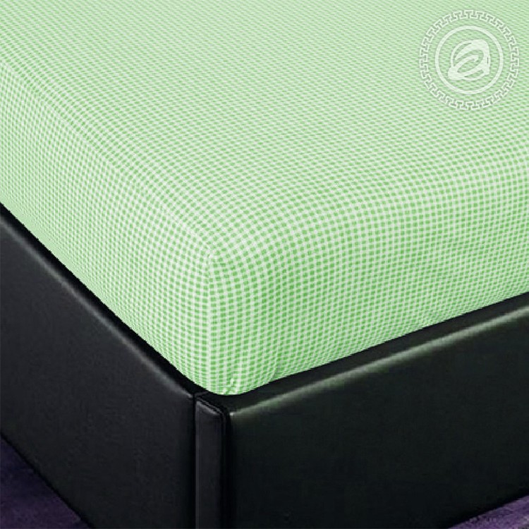 Простыня на резинке "Клетка (зеленый)"  200х200х20 256