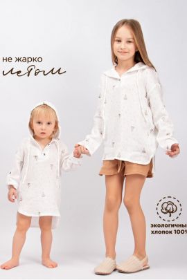 Туника муслиновая  с капюшоном SP2301