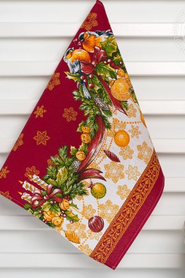 Полотенце кухонное из рогожки "Рождество"  50х70 пкр.50.70