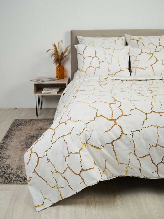 Пододеяльник бязь на молнии - Кракле, цвет белый