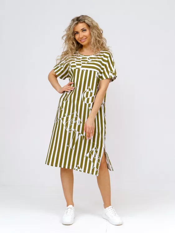 Платье 1086 П (хаки)