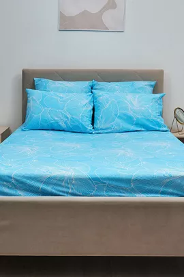 Простыня поплин - Вернисаж, цвет голубой