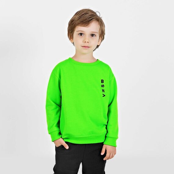 Свитшот детский ДМ 91494 неоновый зеленый последний размер