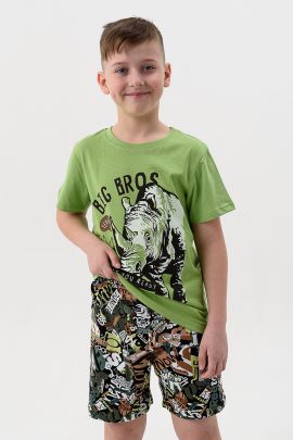 Пижама Носорог детская короткий рукав с шортами