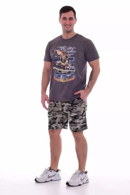Пижама мужская 9-124 (антрацит-меланж+хаки), РЫБАК