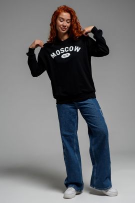 Свитшот 589319 черный + Москва последний размер
