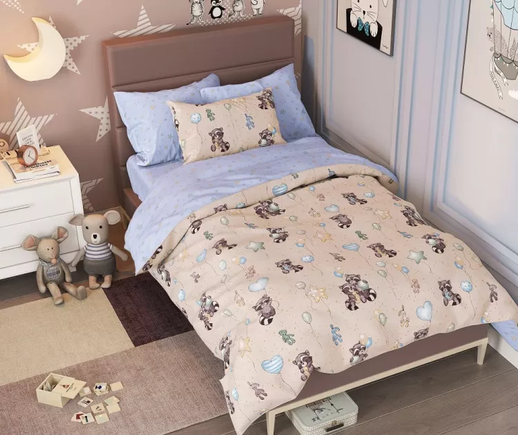 Еноты(беж) КПБ поплин детский