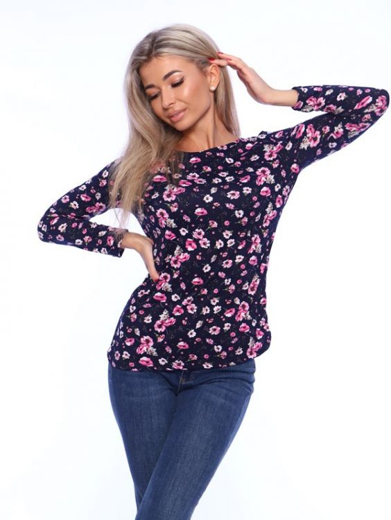 Лонгслив Шаде-27 розовые цветы последний размер