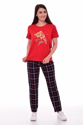 Пижама женская 1-205 (красный), Пепперони
