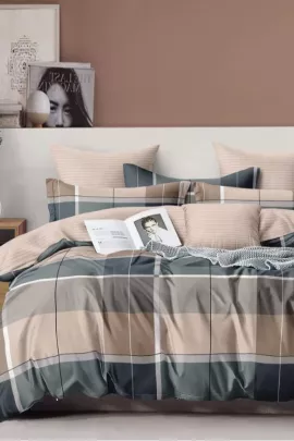 Персей КПБ сатин с простыней на резинке