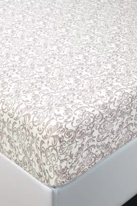 Простыня на резинке "Завиток капучино" 256 200х200х20 256