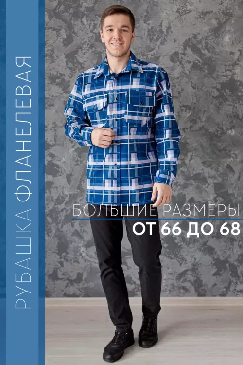 Рубашка мужская Фланель Д/Р Арт. 1873