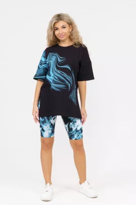 Костюм Молния (черный-голубой)