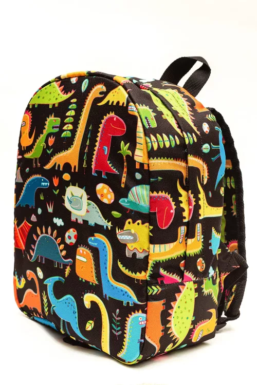 Рюкзак Малыш Динозавры черный фон