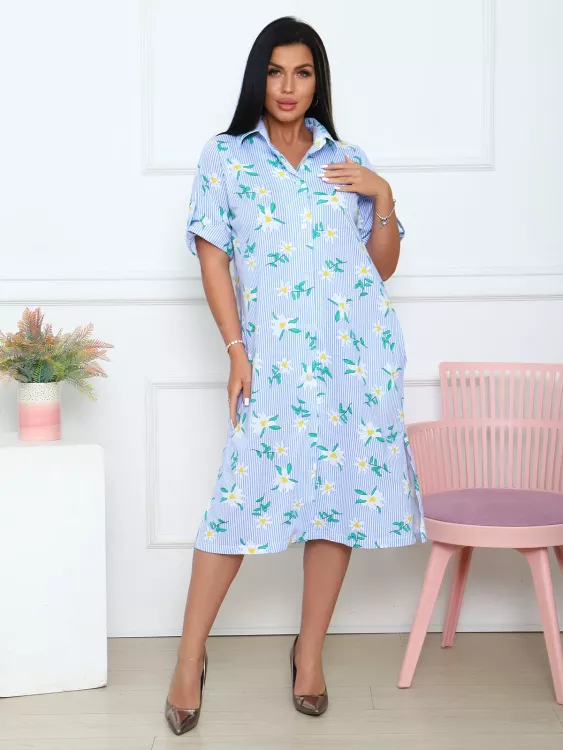 Батист(ромашка) халат-рубашка