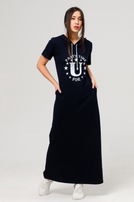 Платье Пати капюшон темно-синий последний размер