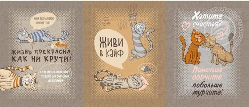 Набор полотенец "Кошачьи тайны" рогожка
