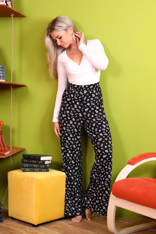 Брюки женские 525456, вискоза, черный, размеры 42-44