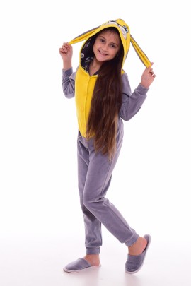 Пижама подростковая Кигуруми Заяц 12-054 (серый)