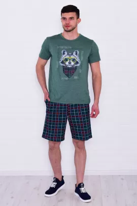 Пижама мужская 9-199 Енот изумруд последний размер