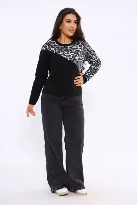 Свитшот женский 333798 леопард + черный последний размер