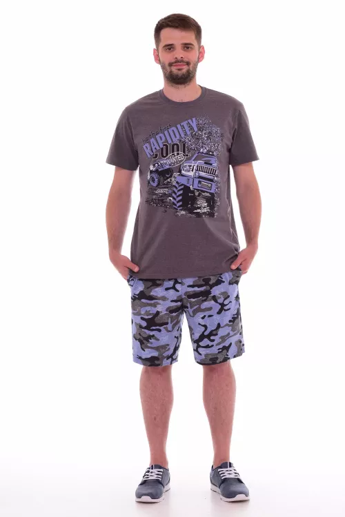 Пижама мужская 9-99в (антрацит-меланж+индиго)