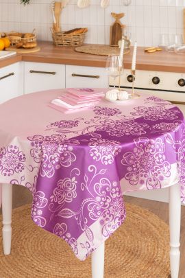 Розовый фламинго Скатерть +салфетка 30*30(6шт) трикот