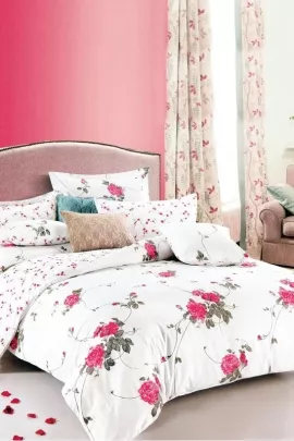 Постельное белье сатин элит на молнии - Розовый микс