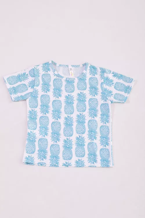 Футболка подростковая 11-053а (бирюза), Ананас