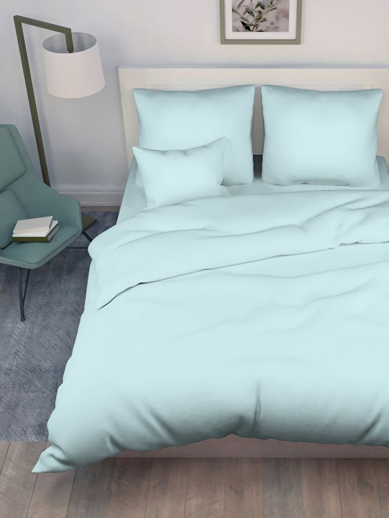 Постельное белье поплин гладкокрашенный - Небесно-голубой