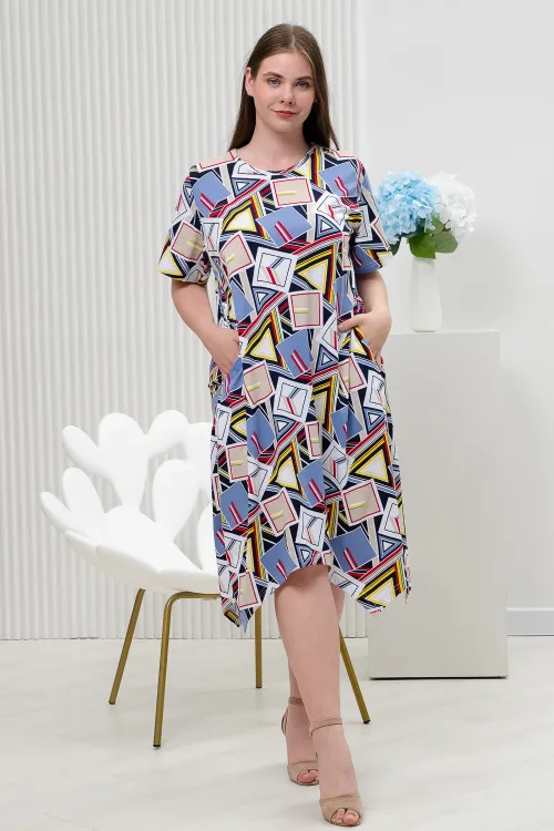 Платье женское 920797, кулирка, геометрия, размер 66