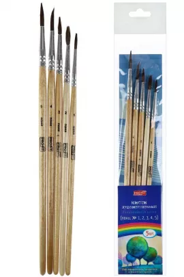 Набор кистей для рисования №№ 1, 2, 3, 4, 5 последний размер