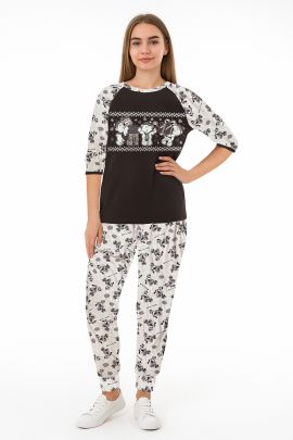 Женский домашний костюм с брюками и кофтой 313