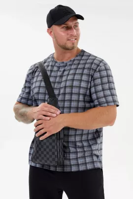 Титан футболка мужская (индиго клетка)