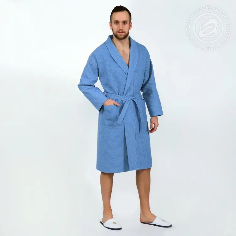 Халат запашной с воротником (голубой) 0115XL 56-60 0115XL