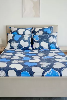 Простыня поплин - РОМАНТИКА (синий)