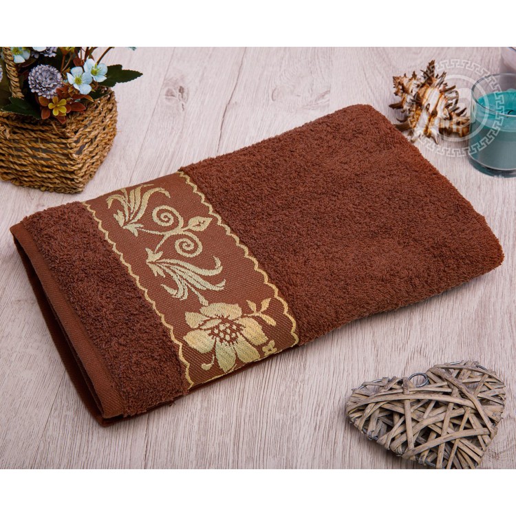 Прованс полотенце махровое (Турция) коричневый  70*140 ПМ.70.140