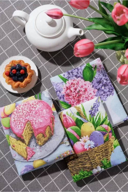 Пасха набор кухонных полотенец 3шт