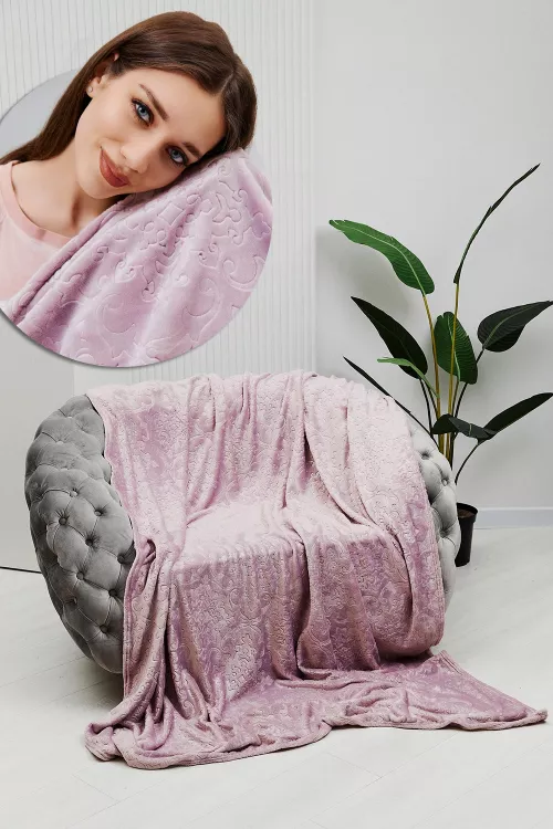 Плед велсофт ST-358 Узор-Сирень