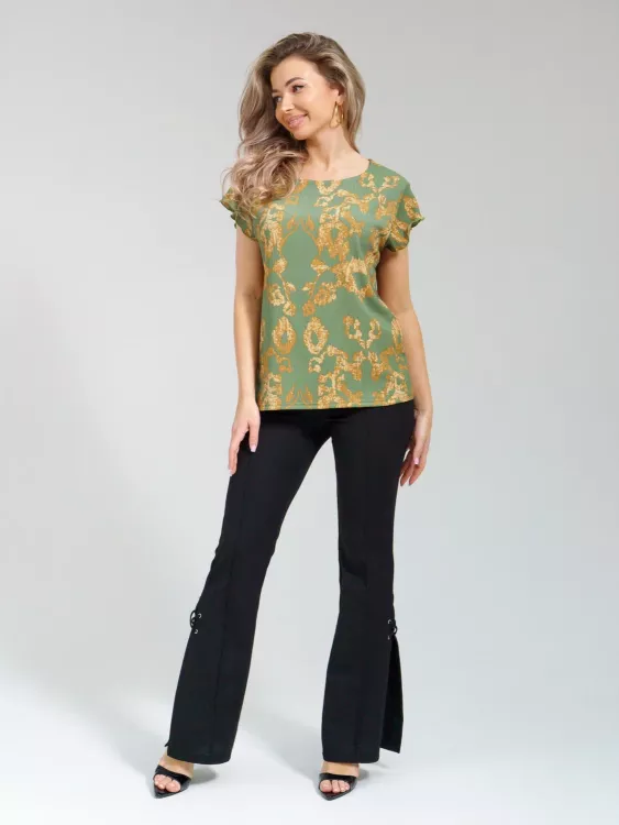 БЖ-08 НСД Блузка женская ( жатка набивка) Оливковый