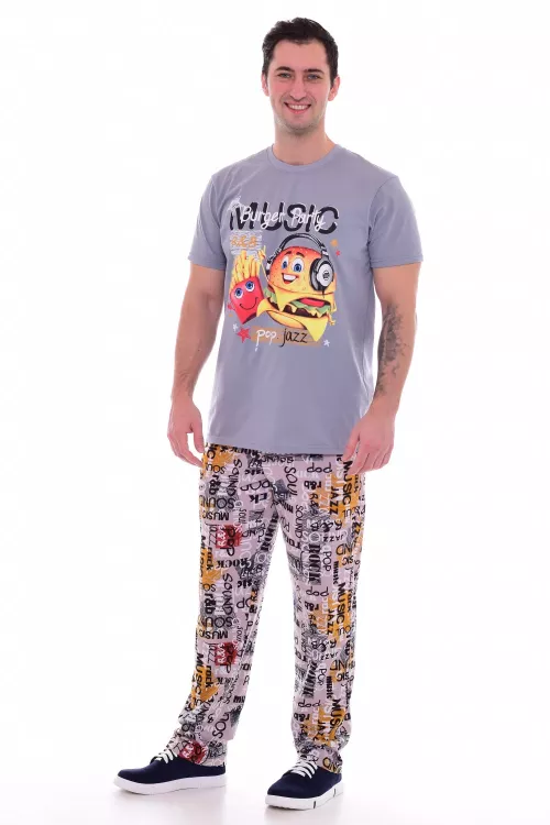 Пижама мужская 9-131 (серый) Гамбургер