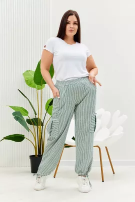 Брюки женские 970399 хаки полоса последний размер